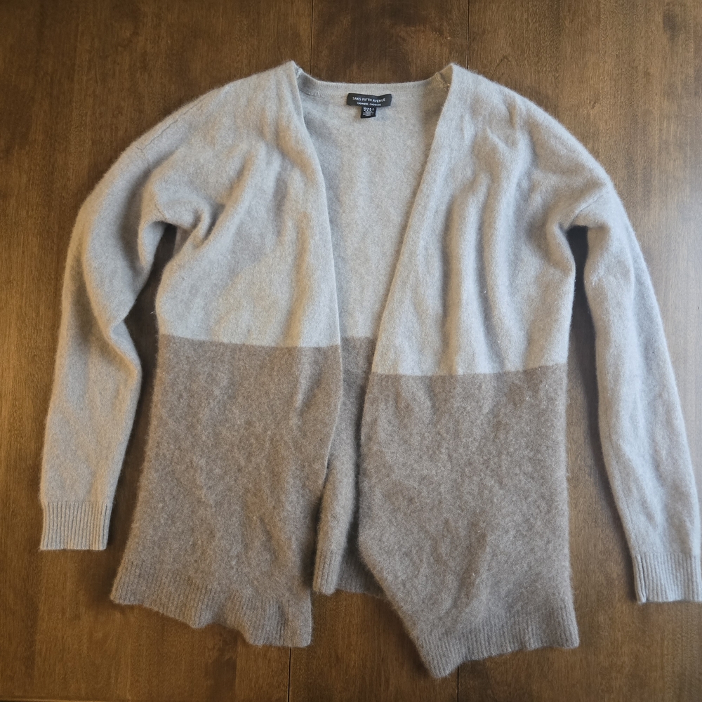 Saks Fifth Avenue Two-Tone Cardigan in Gray and Brown